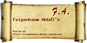 Feigenbaum Abbás névjegykártya